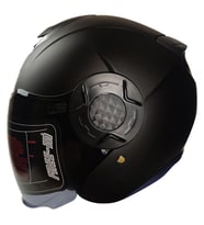 FR665 Matt Black Motosiklet Kaskı Yarım Açık Güneş Vizörlü Motorcu Kask
