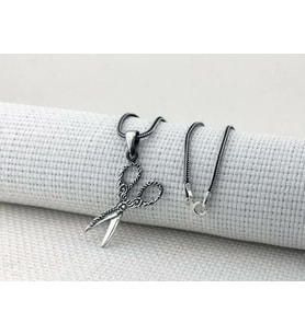 Makas Tasarımlı 925 Ayar Gümüş Erkek Kolye