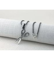 Makas Tasarımlı 925 Ayar Gümüş Erkek Kolye