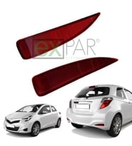 YARİS ARKA TAMPON REFLEKTÖRÜ SAĞ + SOL TARAF TAKIM 2012 - 2014 MODEL YARİS KEDİ GÖZÜ