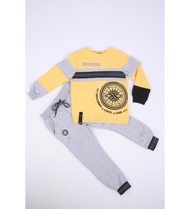 Nexactive Kız Erkek Çocuk Alt Üst 2'li Spor Eşofman Takım 50039-50071 (Sarı)