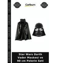 Star Wars Darth Vader Maskesi ve 90 cm Pelerin Seti Macera Temalı Festival Ürünü Maskeli Balo