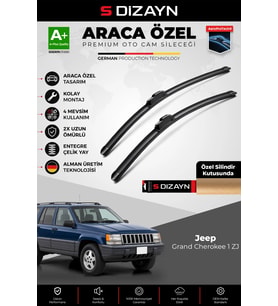 S-Dizayn Jeep Grand Cherokee 1 ZJ Ön Cam Silecek Seti 1991-1999 Premium Araca Özel 50-50 Cm A+ Kalite