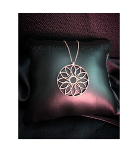 Lotus Çiçeği Rose Renk 925 Ayar Gümüş Sevgiliye Eşe Anneye Arkadaşa Hediye Kolye