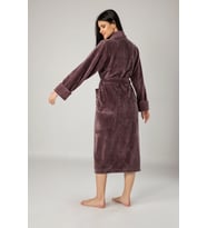 Mor Yaka Pitikare Bambo Cotton Bayan Bornozu (Mor)