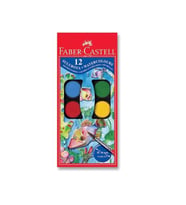 Sulu Boya Büyük Boy 12 Renk 30mm Faber Castell Sulu Boya 12 Renk Büyük Boy Fırça Hediyeli (Karışık)