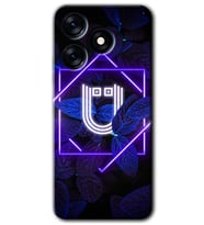 Tecno Spark 10C Kılıf HD Desen Baskılı Kılıf - Dark Neon Yaprak Ü Harfi