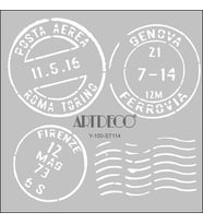 ARTDECO STENCİL 30X30CM İTALYAN POSTA PULU114