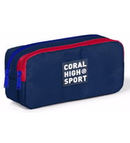 Coral High Sport İki Gözlü Lacivert Kırmızı Kalem Çantası