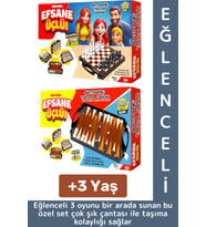 Eğlenceli Çocuk Yetişkin Aile Okul Eğitici Taşıma Çantalı Tavla Satranç Dama 3 in 1 Özel Oyun Seti