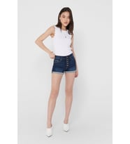 Only Kadın Düğmeli Denim Mavi Kot Şort - 15193715 (Mavi)