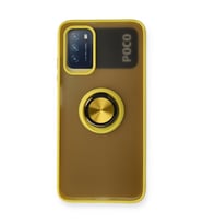 Xiaomi Redmi 9t Kılıf Montreal Yüzüklü Silikon Kapak - Sarı