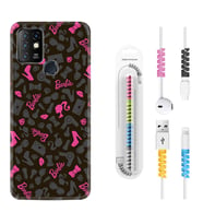 INFINIX Hot 8 9 10 11S Hot 10 Play 10T Kılıf Kablo Koruma Spiral Silikon Barbie and Shoes 1413