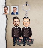 Kişiye Özel  Seksenler Siyah Önlük Karikatürlü Ahşap Anahtarlık  Erkek Arkadaş-1-Eco