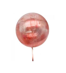 Kırmızı Simli Yuvarlak Şeffaf Balon 24 İnç (Standart)