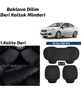 Fiat Linea 2006-2016  Siyah Deri Oto Koltuk Minderi