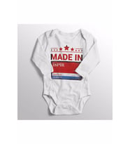 Unisex Bebek Beyaz Erzurum Ispir Sokak Tabelası Baskılı Zıbını
