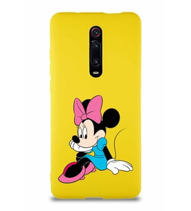 Xiaomi Mi 9T Soft Premier Kapak Minnie Mouse-E Tasarımlı Silikon Kılıf - Sarı (Şeffaf)