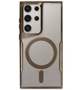 Newface Samsung Galaxy S23 Ultra Kılıf Boyi Magsafe Silikon Kapak - Kahverengi