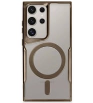Newface Samsung Galaxy S23 Ultra Kılıf Boyi Magsafe Silikon Kapak - Kahverengi