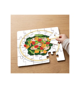 Tabakta Sebzeler - Vegetables Tasarımlı 24 Parça Ahşap Çocuk Puzzle MPK0756