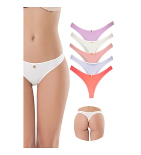 5 Adet Pamuklu Klasik Tanga Soft Renkler