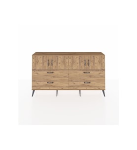 Arges Konsol 2 Raflı 4 Çekmeceli 4 Kapaklı 176x30x99 Çam-Çam