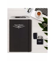 Kişiye Özel Desen  Tasarımlı  Defter - Kalem  ve Çakmak Seti (Model 1)