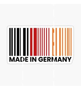 Made in Germany Araba Leptop Oto Sticker 13cm 4 Adet AA