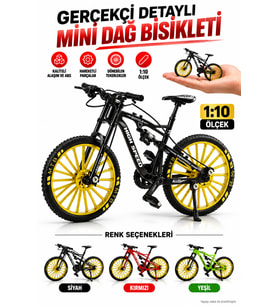 1:10 Ölçek Gerçekçi Alaşım Maket Dağ Bisikleti - Katlanabilir Kadrolu ve Hareketli Dekoratif Oyuncak