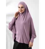Gül Kurusu Hazır Pratik Sultanbaş Tesettür Kollu Penye Sufle Eşarp Hijab