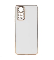 Xiaomi Redmi Note 11 Global Kılıf Bark Kenarları Altın Renk Kılıf (Beyaz)