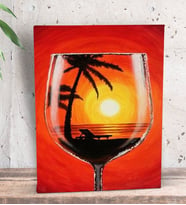 BK Gift Şarap Tasarımlı Dekoratif Mini Kanvas Tablo 15x20cm-1