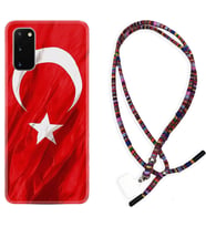 Samsung A02S A03S A10 A12 A13 A21S A22 Kılıf Boyun Asklı Rasta Silikon Şanlı Türk Bayrağı 4 1401