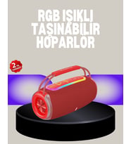 20W Kablosuz Bluetooth Hoparlör Rgb Işık Efektli Usb/Sd/Aux Destekli
