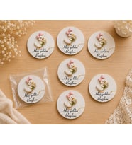 Kişiye Özel Bebek Hediyelik Ahşap Magnet 20 Adet 7 cm - Ördek Figürlü Hoşgeldin Bebek Hatırası