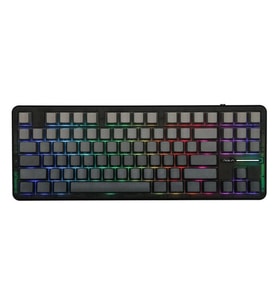 AULA F87 Pro Black Gray Side Printed LEOBOG Greywood V4 Switch RGB Kablosuz Hotswap Mekanik Gaming Klavye