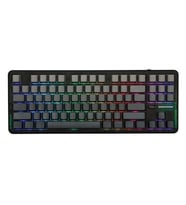 AULA F87 Pro Black Gray Side Printed LEOBOG Greywood V4 Switch RGB Kablosuz Hotswap Mekanik Gaming Klavye