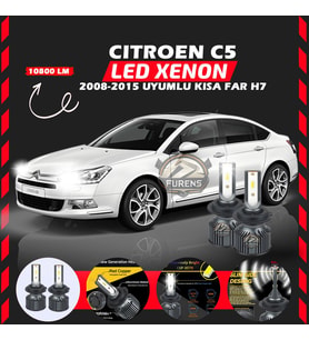 Citroen C4 2012-2017 Uzun Far Uyumlu Şimşek Etkili Led Xenon Premium Series H7