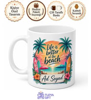 Beach Party Temalı Baskılı Kupa Bardak Yaz Partisi Hediye Porselen Mug