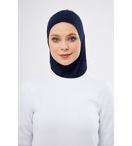 Lacivert Pratik Hazır Geçmeli Bone Viskon Çapraz Sporcu Hijab 2110_02
