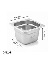 ÜRET Delikli Gastronom Küvet GN 1/6 150 mm 2.4 lt