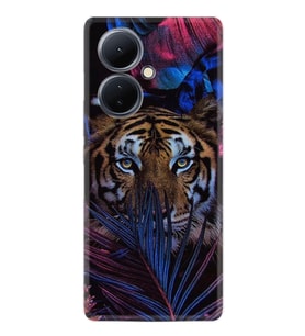 Vivo V29 Lite Kılıf Resimli Desenli Baskılı Silikon Flowers Tiger 1319