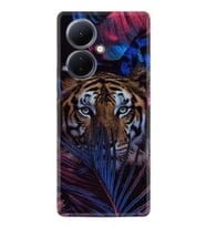 Vivo V29 Lite Kılıf Resimli Desenli Baskılı Silikon Flowers Tiger 1319