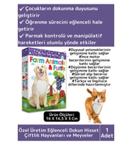 Premium Eğitici Görsel Algı Dil Öğrenme Eğlenceli Öğrenme Dokun Hisset Çiftlik Hayvanları&Meyveler
