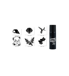 Peluş Çiçek Spray Tattoo Geçici Sprey Dövme Seti