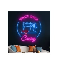 TAILOR SHOP Sewing Yazılı ve Şekilli Neon Tabela
