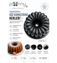 Pionny Granit Sık Dilimli Kek Kalıbı Siyah