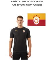 Galatasaray Orijinal Lisanslı Sıfır Yaka Siyah A Takım Antrenman T-Shirt BAYRAK Hediyelik Kutu