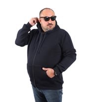 Starbattal Büyük Beden Unisex Kapüşonlu 3ip Sweat 11701 Koyu Lacivert
